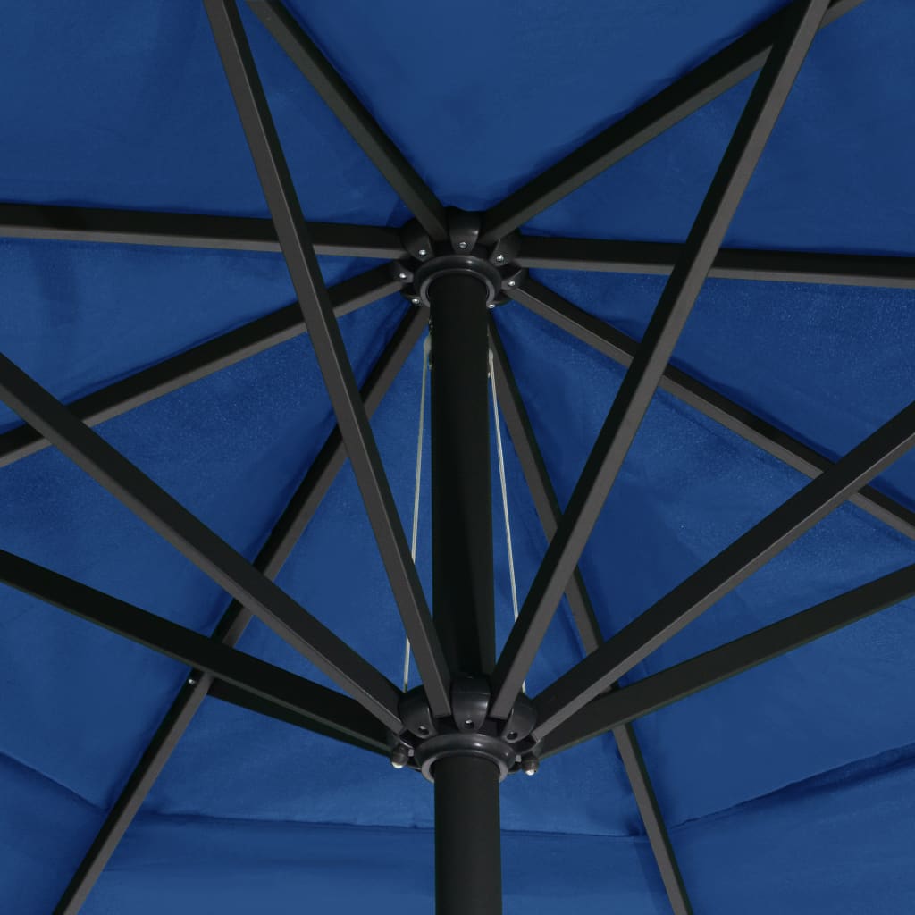 Guarda-sol de exterior c/ mastro alumínio 600 cm azul-ciano
