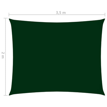 Para-sol vela tecido oxford retangular 2x3,5 m verde-escuro