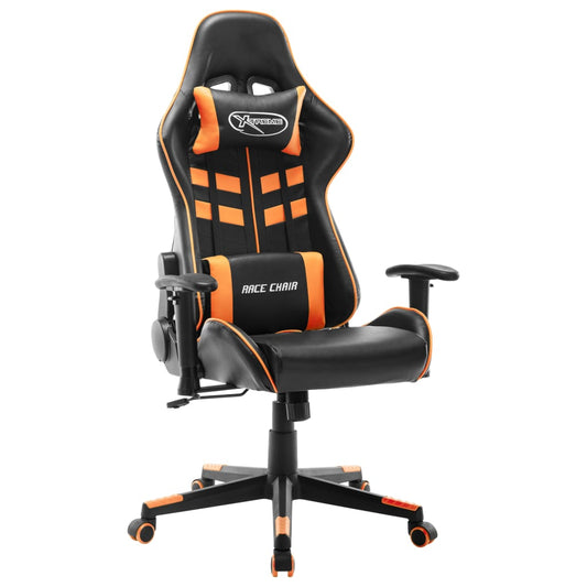 Cadeira de gaming couro artificial preto e laranja