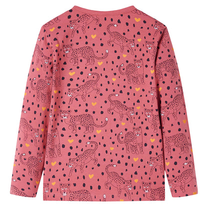 Pijama de manga comprida para criança rosa-velho 140