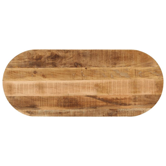 Tampo de mesa oval 80x40x2,5 cm madeira mangueira áspera maciça