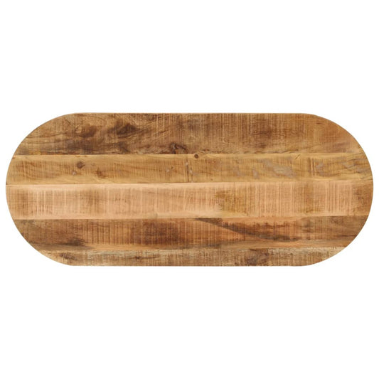 Tampo de mesa oval 90x40x2,5 cm madeira mangueira áspera maciça