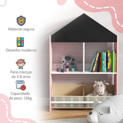 Estante Bunny Infantil - Rosa - Design Natura