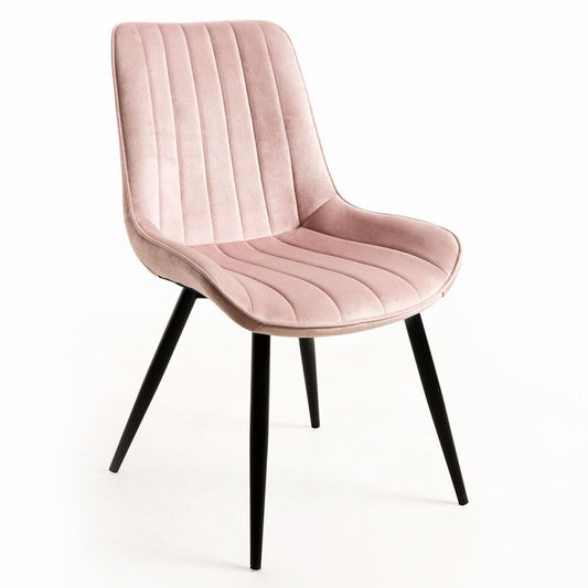 Conjunto de 2 Cadeiras Abba em Veludo Rosa - Design Nórdico