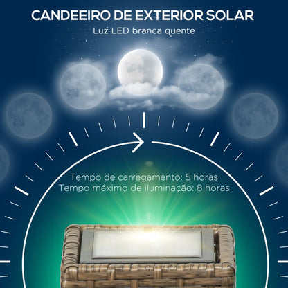Candeeiro Solar Pascal em Vime com LED - Design Natura