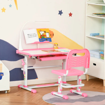 Secretária Infantil Lenna com Cadeira e Candeeiro - Design Moderno