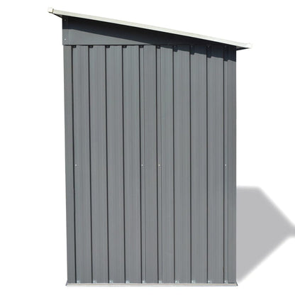 Abrigo de jardim em Aço Galvanizado - 190 x 124 x 181 cm - Cinzento