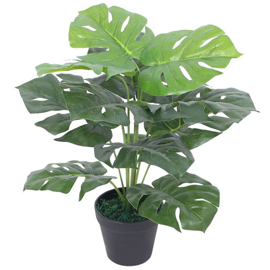 Planta costela-de-adão artificial com vaso 45 cm verde