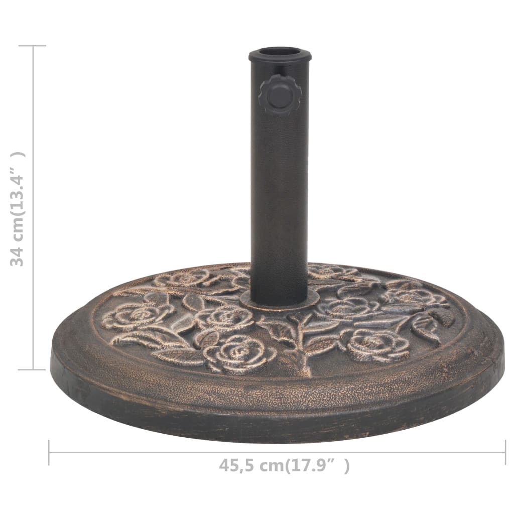 Base redonda para guarda-sol em resina bronze 9 kg