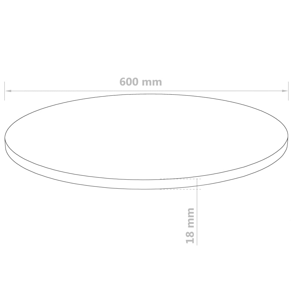 Tampo de mesa em MDF redondo 600x18 mm