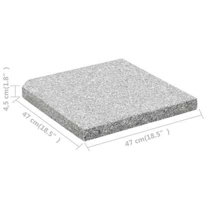 Base em granito para guarda-sol 25 kg quadrado cinzento
