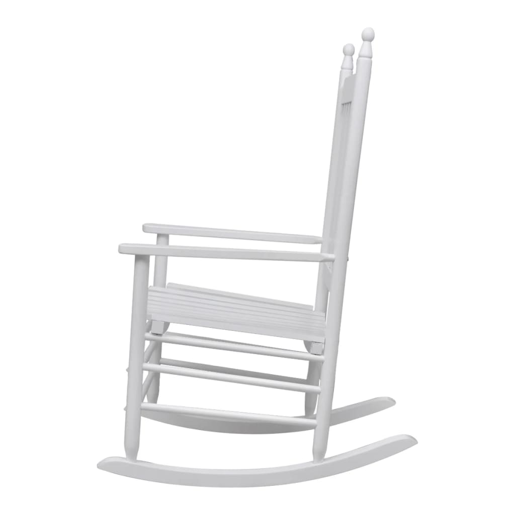 Cadeira de baloiço com assento curvo madeira branco