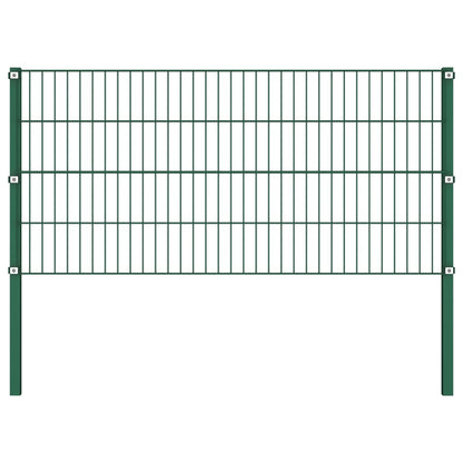 Painel de vedação com postes ferro 10,2x0,8 m verde