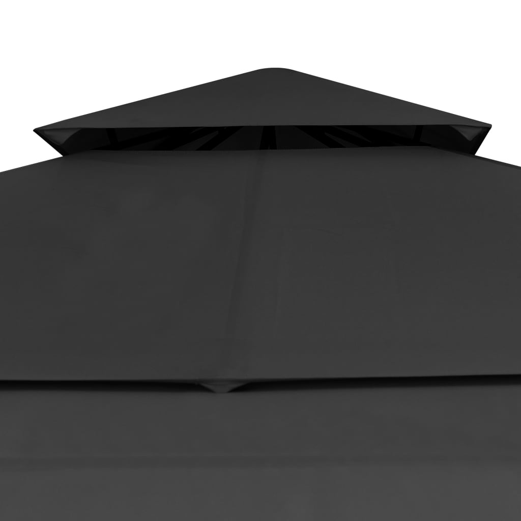 Pérgola 3x3m com Toldos Duplos Extensíveis - Cinzento - Design Moderno