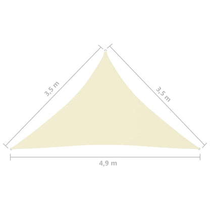 Para-sol est. vela tecido oxford triang. 3,5x3,5x4,9m cor creme