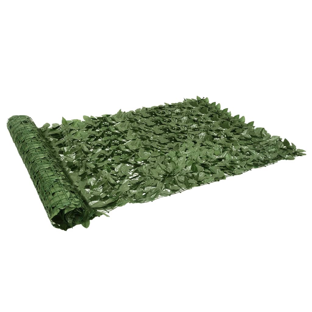 Tela de varanda com folhas verde-escuras 300x150 cm
