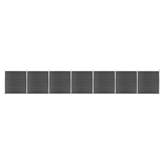 Conjunto de painel de vedação WPC 1218x186 cm preto