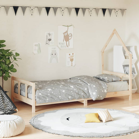 Estrutura de cama infantil 90x190 cm madeira de pinho maciça