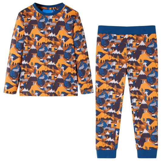 Pijama de manga comprida para criança conhaque 104