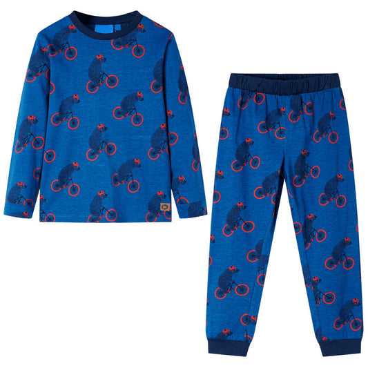 Pijama de manga comprida para criança azul-petróleo 116