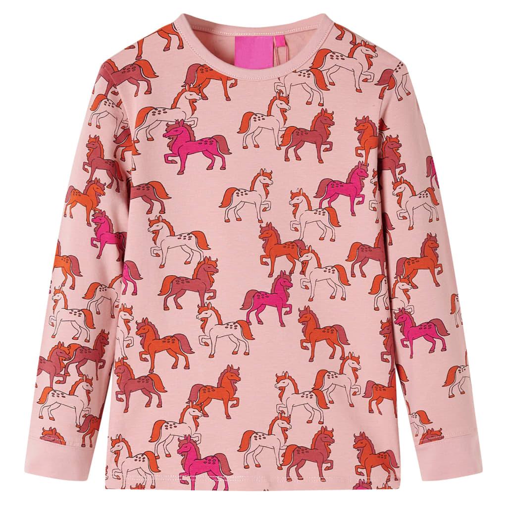 Pijama de manga comprida para criança rosa-claro 104