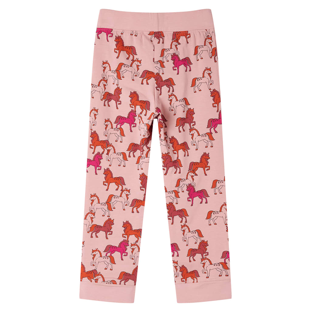 Pijama de manga comprida para criança rosa-claro 116