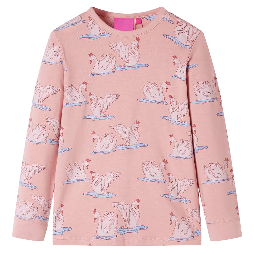 Pijama de manga comprida para criança rosa-claro 140