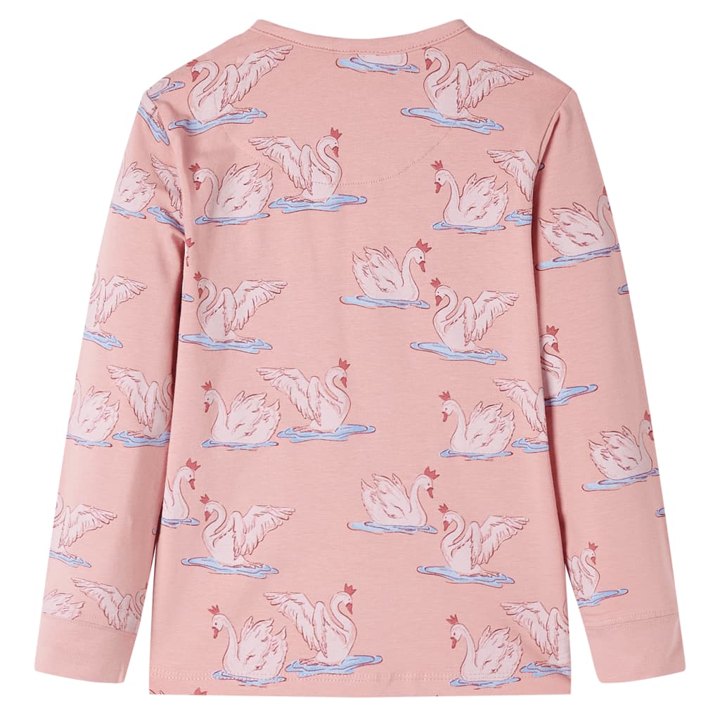 Pijama de manga comprida para criança rosa-claro 140