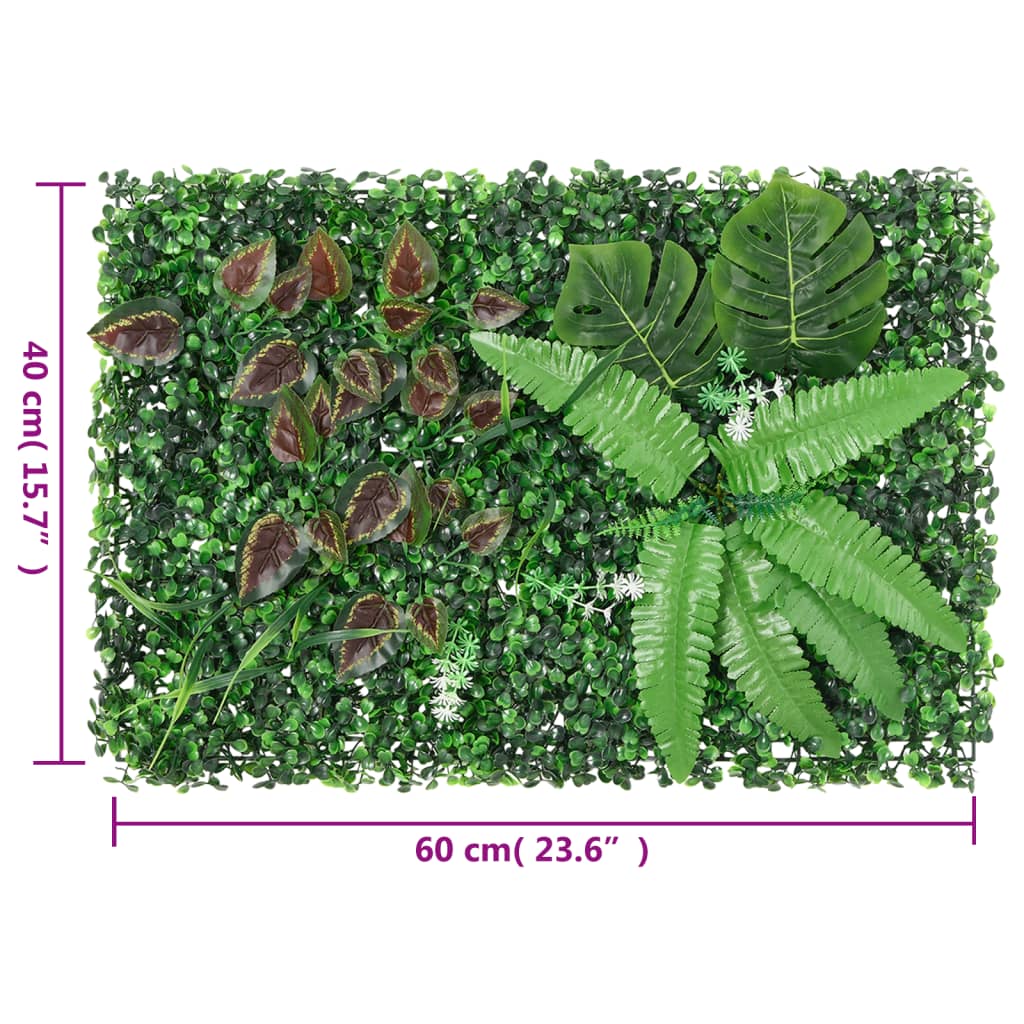  vidaXL Vedação de plantas artificiais 6 pcs 40x60 cm verde