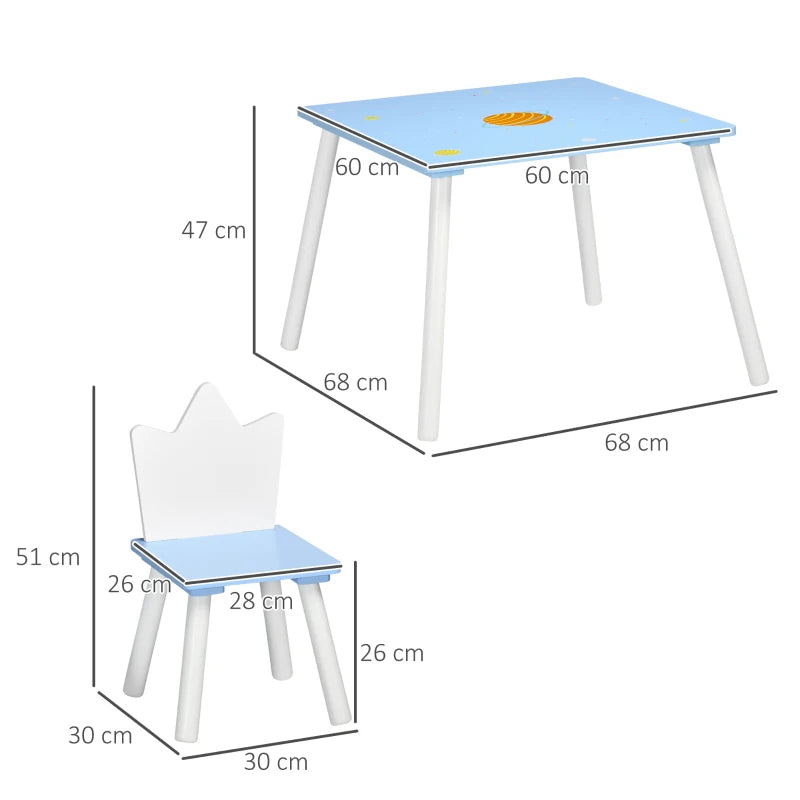 Conjunto Infantil Kingdom - 1 Mesa e 2 Cadeiras - Design Nórdico