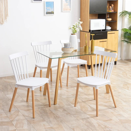 Conjunto de 4 Cadeiras Ygol - Branco - Design Nórdico