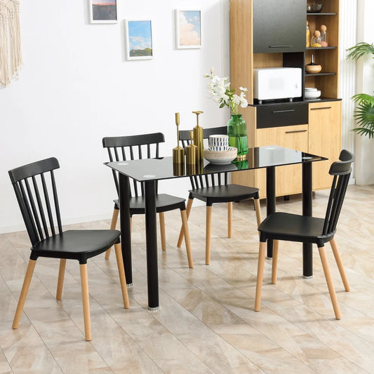 Conjunto de 4 Cadeiras Ygol - Preto - Design Nórdico