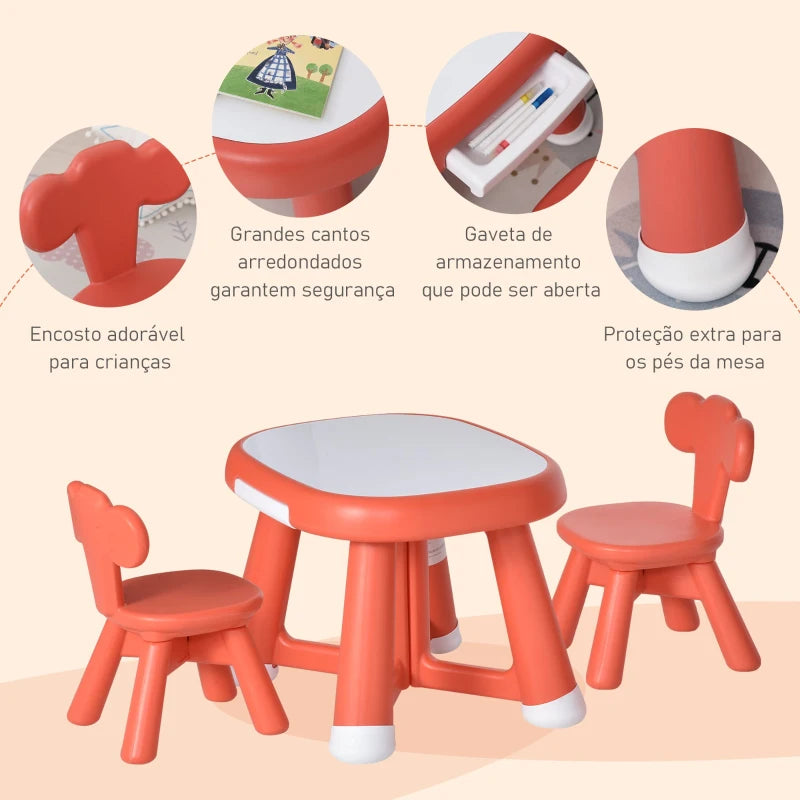 Conjunto Infantil Jerry - 1 Mesa e 2 Cadeiras - Design Moderno