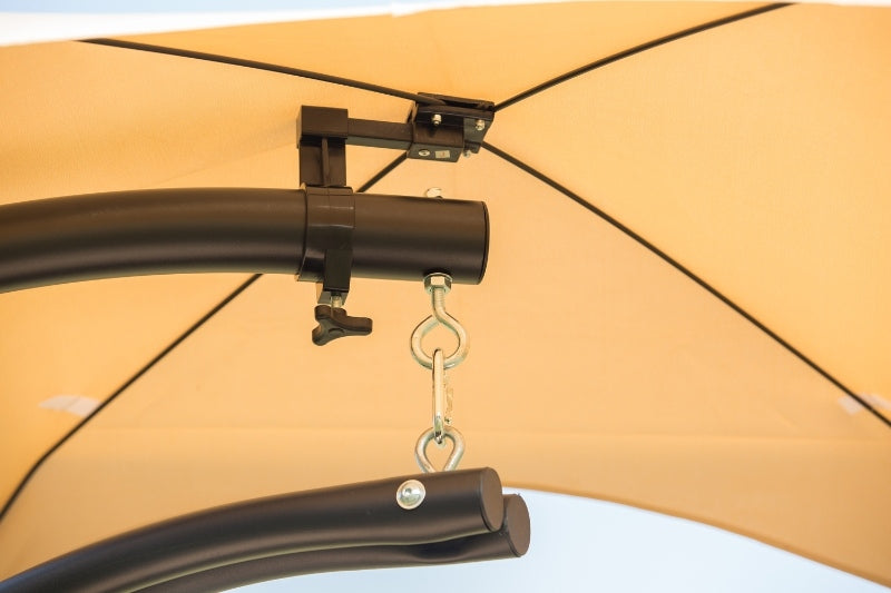 Espreguiçadeira Suspensa com Guarda Sol - Bege - Design Moderno