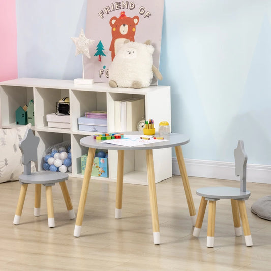 Conjunto Infantil Star - 1 Mesa e 2 Cadeiras - Design Nórdico