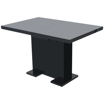 Mesa de Jantar Extensível Preto Brilhante - 120-150 cm - Design Moderno