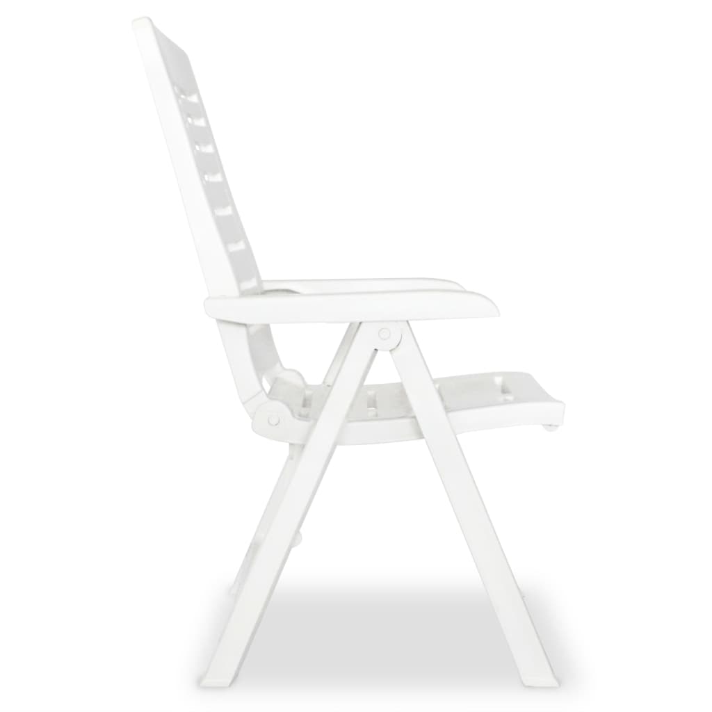 Cadeiras de jardim reclináveis 6 pcs plástico branco