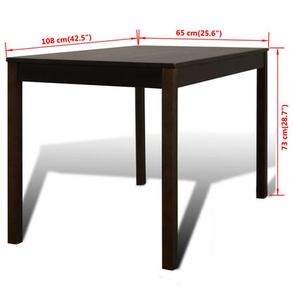 Conjunto de Jantar Leoni com 4 Cadeiras e 1 Mesa - Castanho Escuro - Design Retro