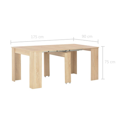 Mesa de jantar extensível 175x90x75 cm cor carvalho sonoma