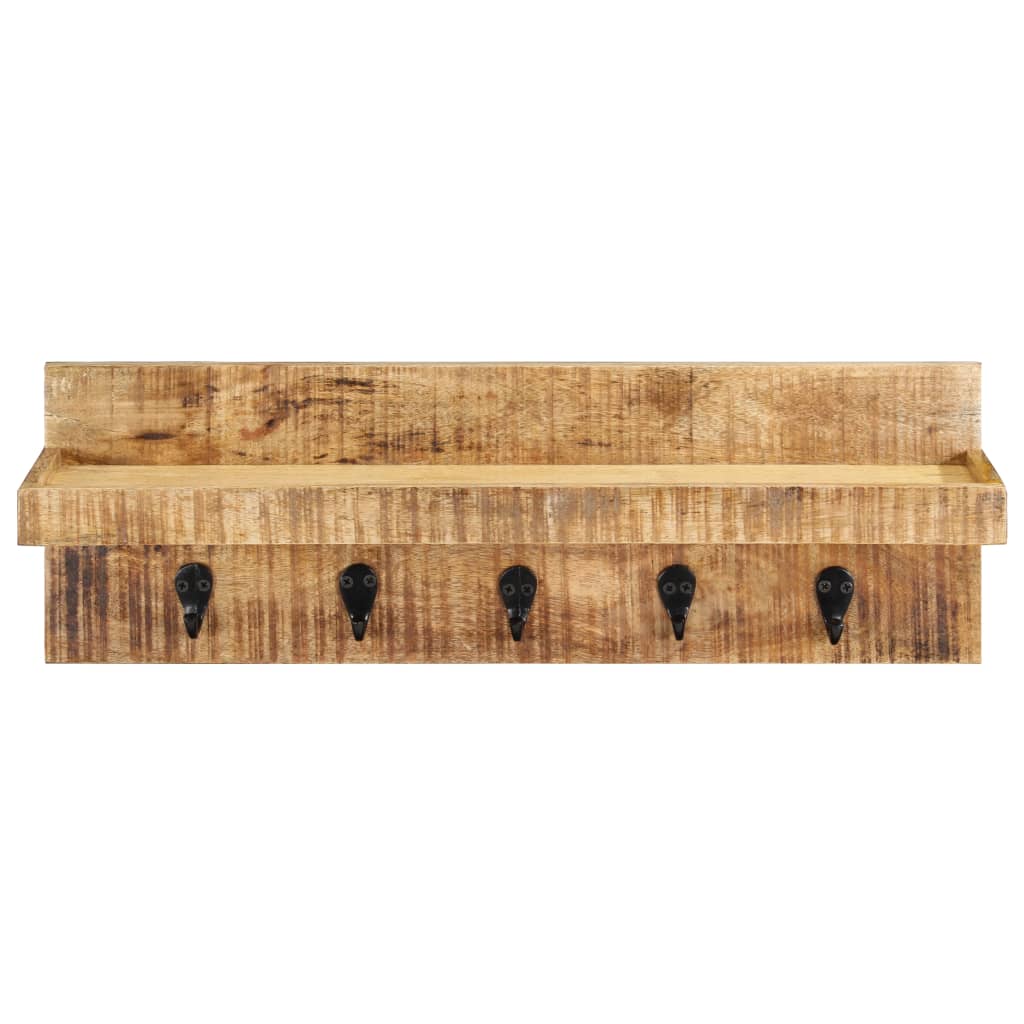 Cabide de parede 60x15x20 cm madeira de mangueira áspera maciça