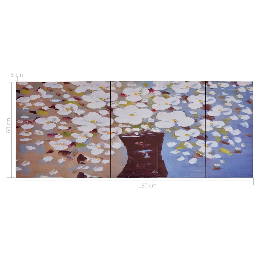 Conj. painéis parede c/ impressão vaso flores 150x60cm multicor