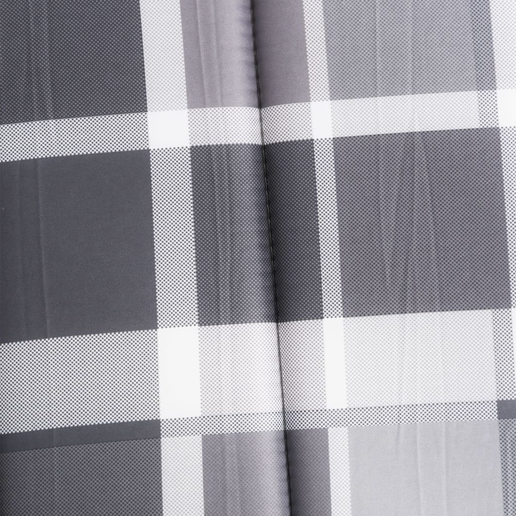 Almofadão p/ espreguiçadeira tecido oxford xadrez cinzento