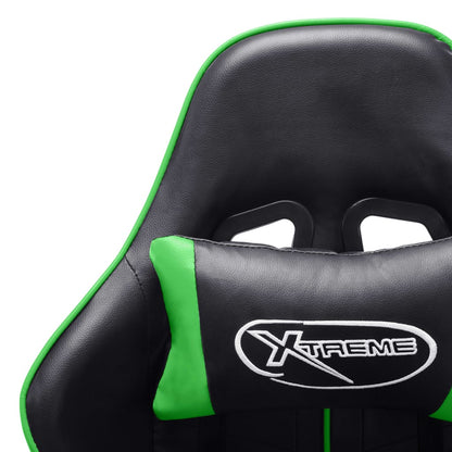 Cadeira de gaming couro artificial preto e verde