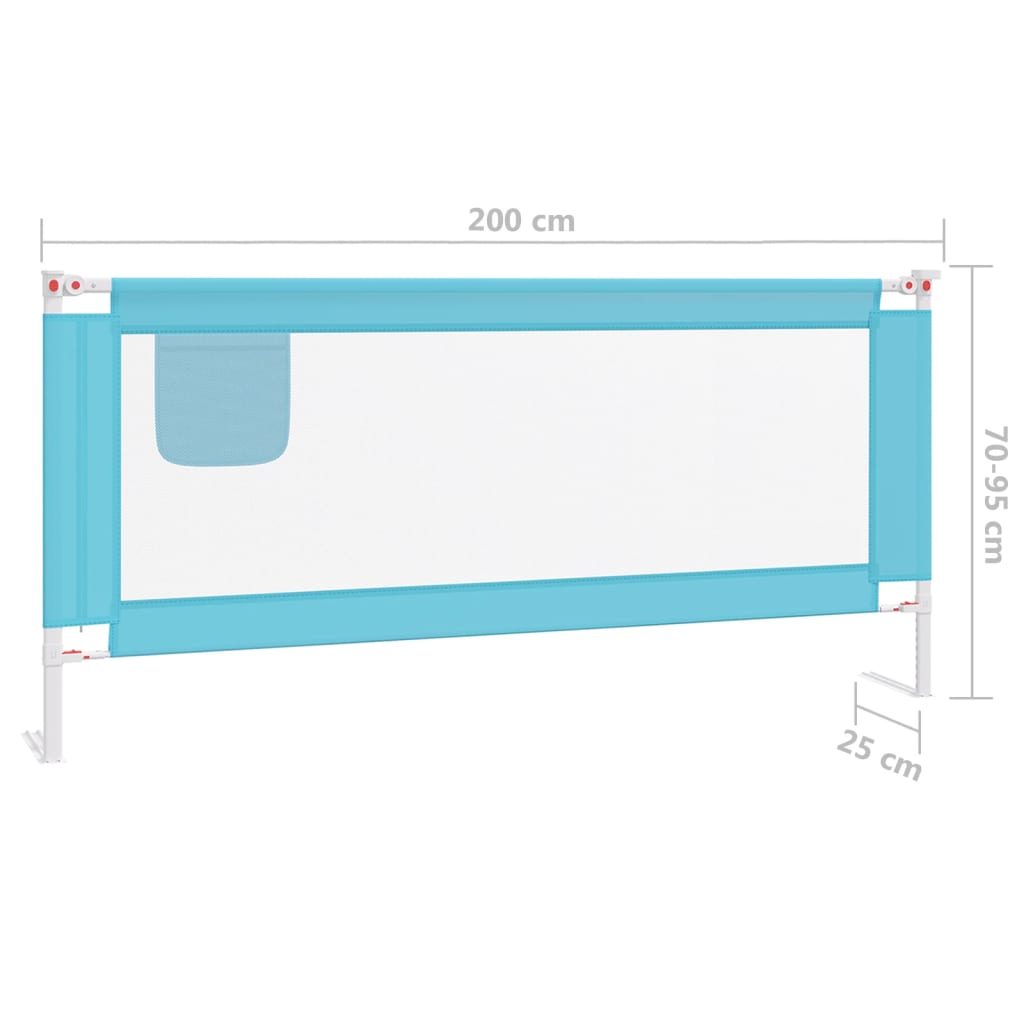 Barra de segurança p/ cama infantil tecido 200x25 cm azul