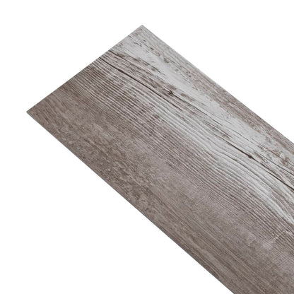 Tábuas soalho PVC autoadesivo 5,21 m² 2mm madeira castanho mate