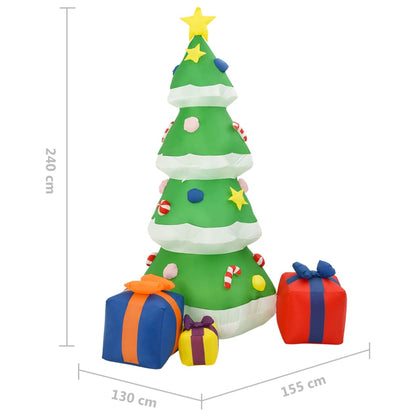 Árvore Natal insuflável com Luzes LED de 240 cm - Para Interior ou Exterior