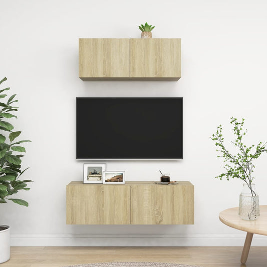 Móvel de TV de Parede Valqui de 2 Módulos L - Carvalho - Design Moderno