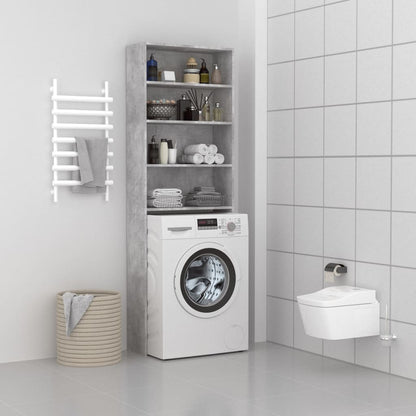 Armário para máquina lavar roupa 64x24x190 cm cinzento-cimento