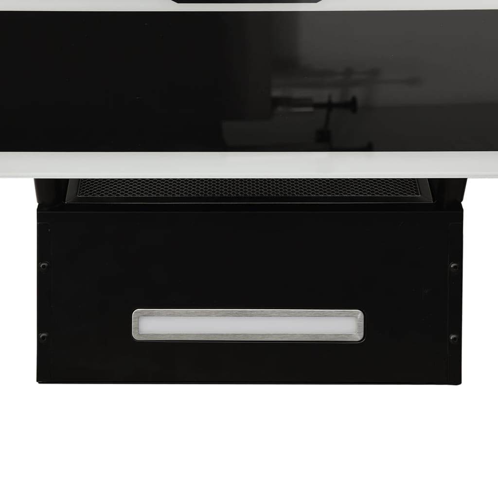Exaustor com Luzes LED em Inox e Vidro Temperado - Preto - 60cm - Design Moderno