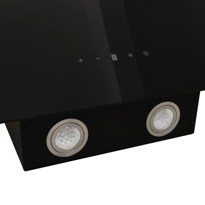 Exaustor com Ecra Touch e Luzes LED em Inox e Vidro Temperado - Preto - 60cm - Design Moderno
